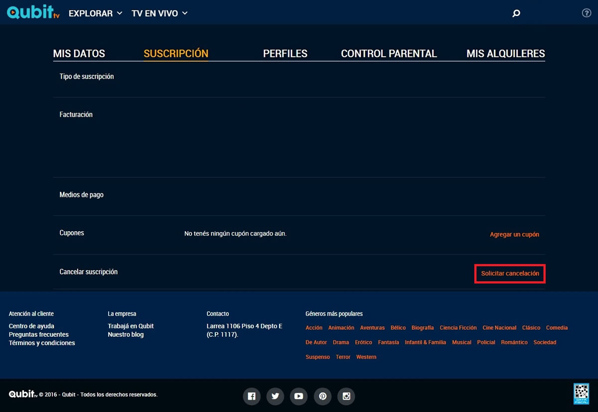 ¿Cómo contratar Qubit TV en Argentina? Aplicación para ver cine en computadoras, celulares y SmartTV 2 pasos para darse de baja en la cuenta de qubittv