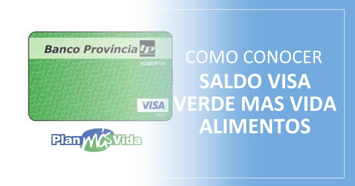 como habilitar y conocer saldo tarjeta verde visa alimentar más vida banco provincia