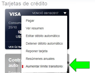cómo aumentar el límite de la tarjeta de crédito de banco galicia