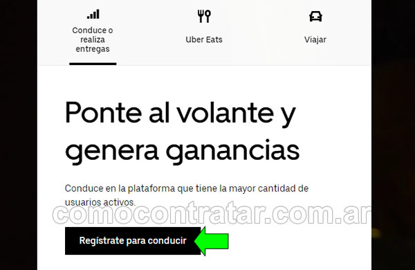 como registrarse como conductor en uber argentina