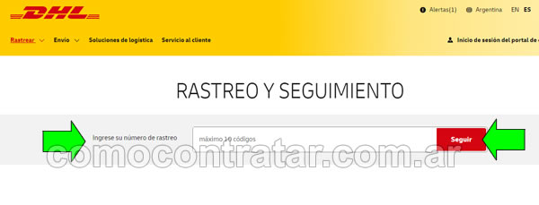 formulario de seguimiento de envíos dhl argentina