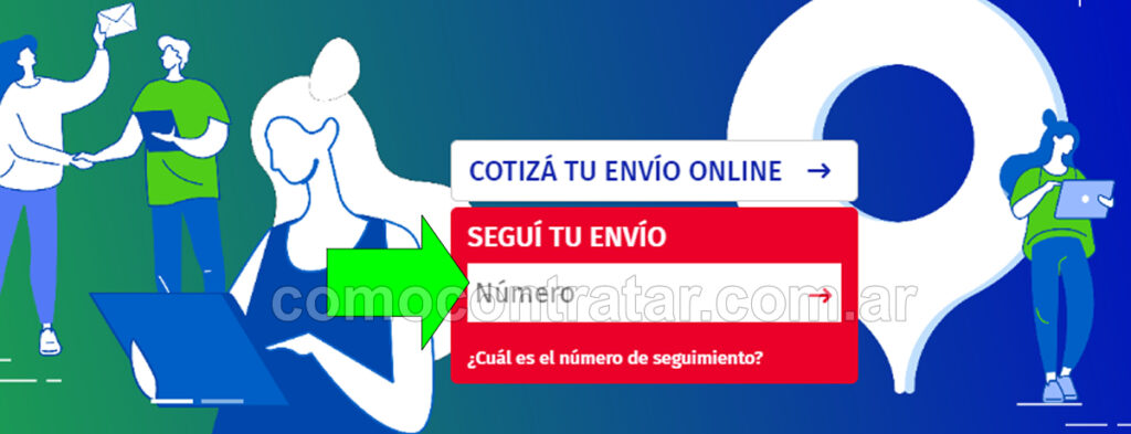 imagen del formulario de seguimiento para ingresar el número de tracking o seguimiento en credifin argentina