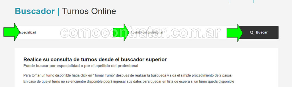 imagen del formulario del turnero web de la obra social del spf, servicio penitenciario federal argentina