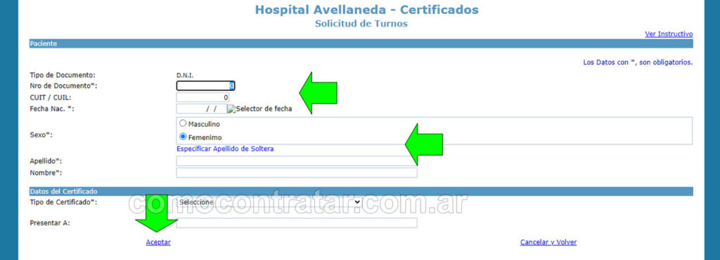 imagen del portal de turnos online hospital avellaneda tucumán